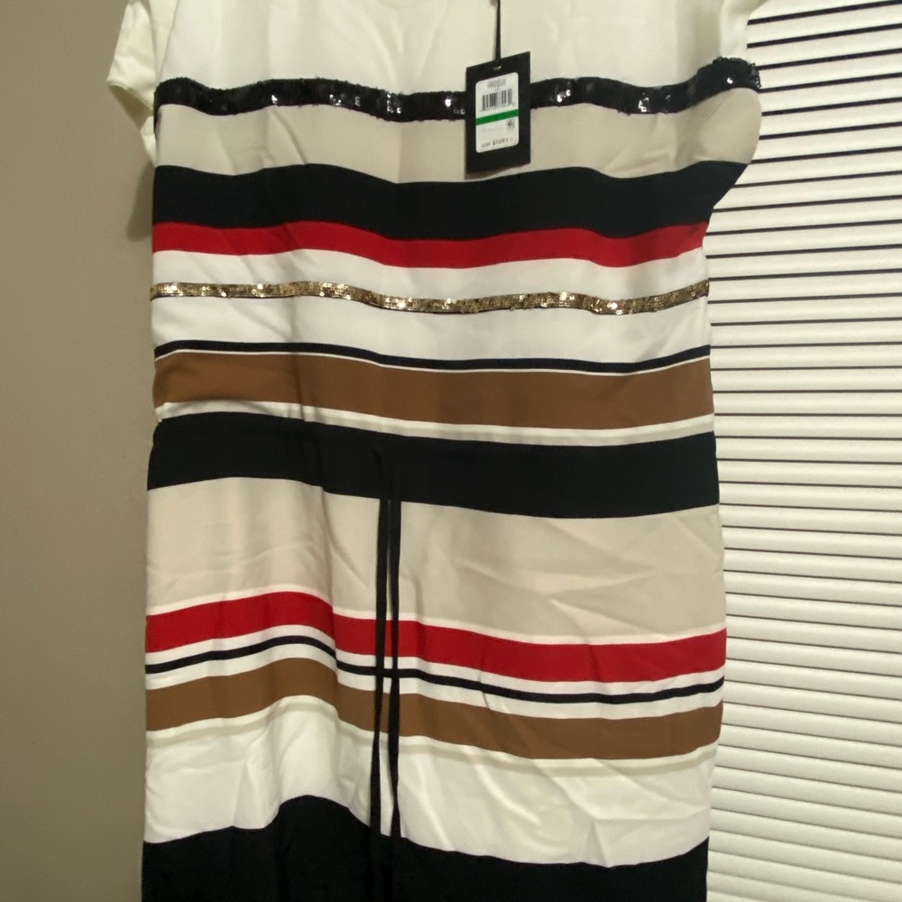 DKNY High Low Dress with Stripes